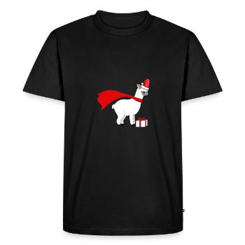 Alpaga de Noël - T-shirt Premium bio Homme - noir - Devant - Nico (187cm)