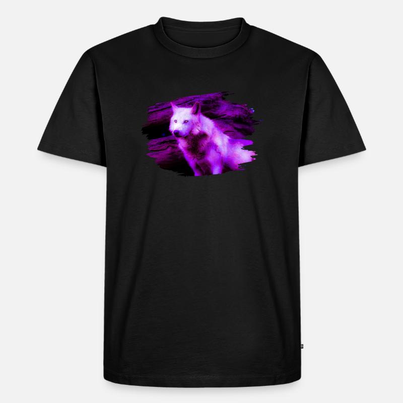Wolf - Männer Premium Bio T-Shirt - Schwarz