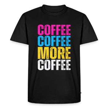 Plus de café - Drôle de dicton amateur de café - T-shirt Premium bio Homme - noir - Devant - Nico (187cm)