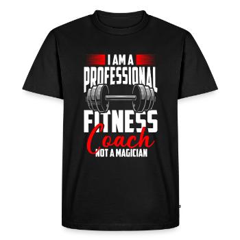 Fitness Trainer Muscle Building Pumps Bodybuilders - Men's Premium Organic T-Shirt - black - Front - Nico (187cm)