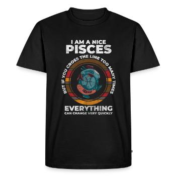 Signe du zodiaque Neptune Mars Planète - T-shirt Premium bio Homme - noir - Devant - Nico (187cm)