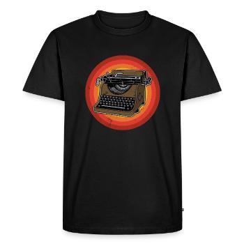 Book, Typewriter, Roman, Classics, Books - Men's Premium Organic T-Shirt - black - Front - Nico (187cm)