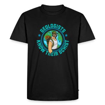 Géologue Études en sciences naturelles Profession - T-shirt Premium bio Homme - noir - Devant - Nico (187cm)