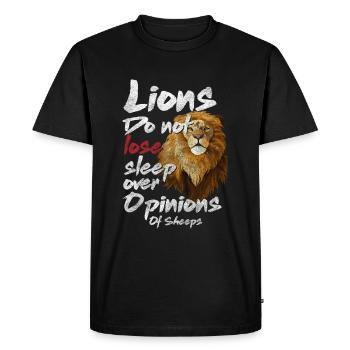 Lion Safari Predator Hunter - T-shirt Premium bio Homme - noir - Devant - Nico (187cm)