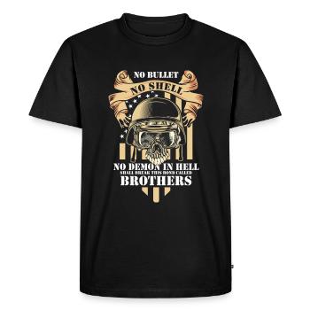 Military Fighting Air Force - Men's Premium Organic T-Shirt - black - Front - Nico (187cm)