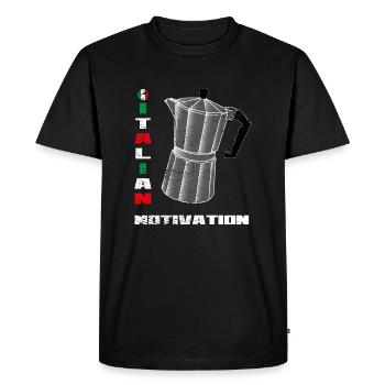 Motivation italienne - T-shirt Premium bio Homme - noir - Devant - Nico (187cm)