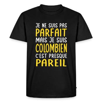Je ne suis pas parfait mais je suis Colombien - T-shirt Premium bio Homme - noir - Devant - Nico (187cm)