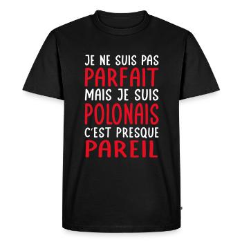 Je ne suis pas parfait mais je suis Polonais - T-shirt Premium bio Homme - noir - Devant - Nico (187cm)