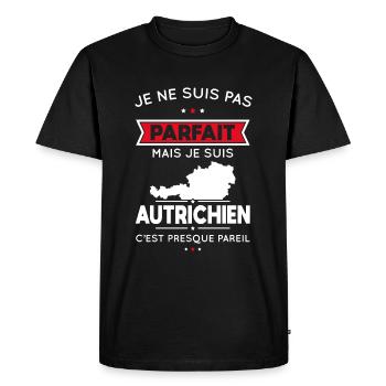 Je ne suis pas parfait mais je suis Autrichien - T-shirt Premium bio Homme - noir - Devant - Nico (187cm)