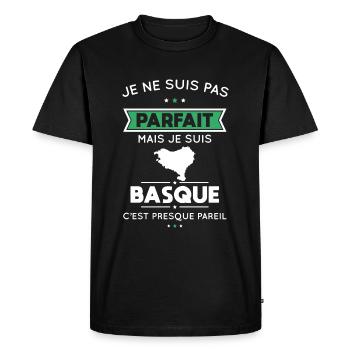 Je ne suis pas parfait mais je suis Basque - T-shirt Premium bio Homme - noir - Devant - Nico (187cm)