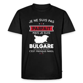 Je ne suis pas parfait mais je suis Bulgare - T-shirt Premium bio Homme - noir - Devant - Nico (187cm)