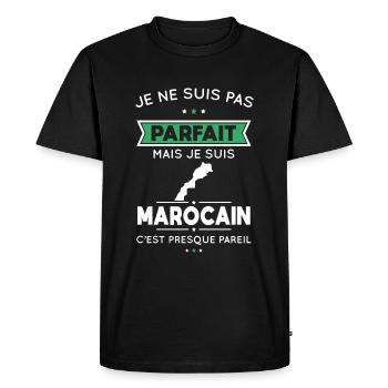 Je ne suis pas parfait mais je suis Marocain - T-shirt Premium bio Homme - noir - Devant - Nico (187cm)
