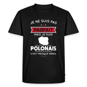 Je ne suis pas parfait mais je suis Polonais - T-shirt Premium bio Homme - noir - Devant - Nico (187cm)