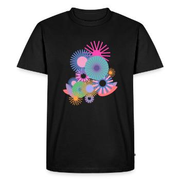 Modern Floral - Men's Premium Organic T-Shirt - black - Front - Nico (187cm)