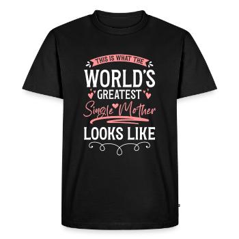 Fête des mères monoparentales - T-shirt Premium bio Homme - noir - Devant - Nico (187cm)