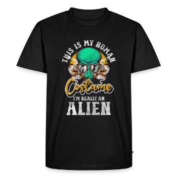 UFO Earthling Astronaut - Men's Premium Organic T-Shirt - black - Front - Nico (187cm)
