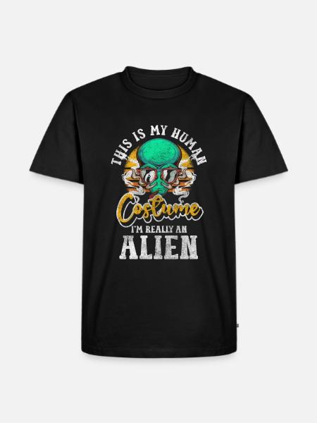 UFO Earthling Astronaut - Men's Premium Organic T-Shirt - black