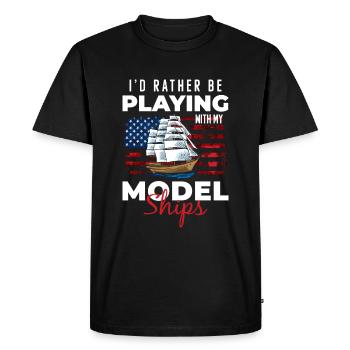 Ship Miniature Sailboat Rc Boat - Men's Premium Organic T-Shirt - black - Front - Nico (187cm)