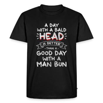 Cheveux chauves - T-shirt Premium bio Homme - noir - Devant - Nico (187cm)