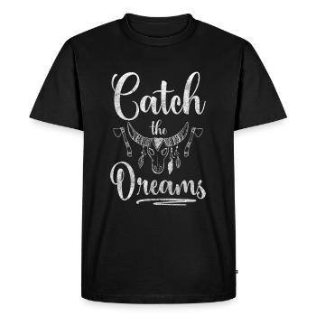 Rêves Souhaits Ésotérisme Sommeil - T-shirt Premium bio Homme - noir - Devant - Nico (187cm)