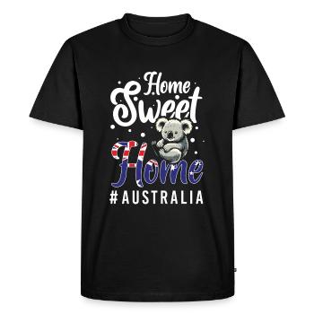 Flag Kangaroo Continent Crest - Men's Premium Organic T-Shirt - black - Front - Nico (187cm)
