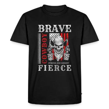 Western America Bandits Cool - Men's Premium Organic T-Shirt - black - Front - Nico (187cm)