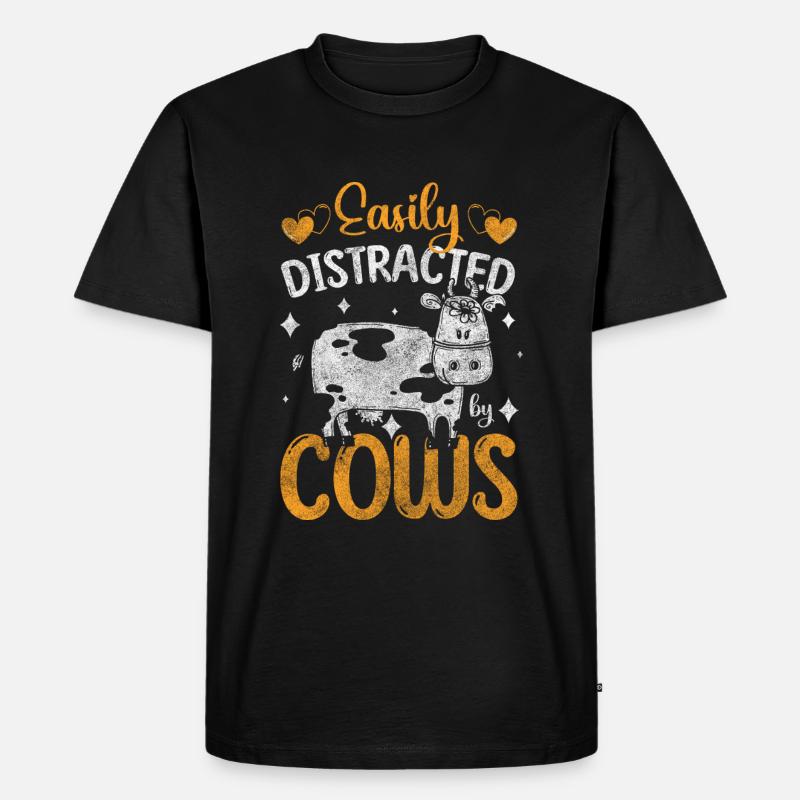 Kuh Stall Milchbauer - Männer Premium Bio T-Shirt - Schwarz