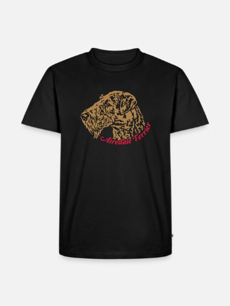 614 Airedale Terrier - Männer Premium Bio T-Shirt - Schwarz