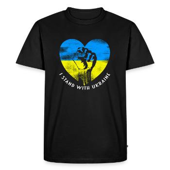 Ukraine - Men's Premium Organic T-Shirt - black - Front - Nico (187cm)