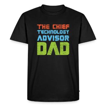 Le père conseiller technologique en chef - T-shirt Premium bio Homme - noir - Devant - Nico (187cm)