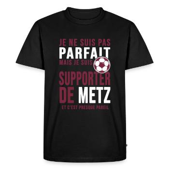 supporter football Metz Cadeau Metz foot Club metz - T-shirt Premium bio Homme - noir - Devant - Nico (187cm)