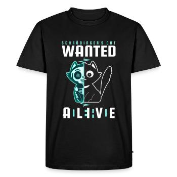 SCHRÖDINGER'S CAT DEAD AND ALIVE PHYSICS GIFT - Men's Premium Organic T-Shirt - black - Front - Nico (187cm)