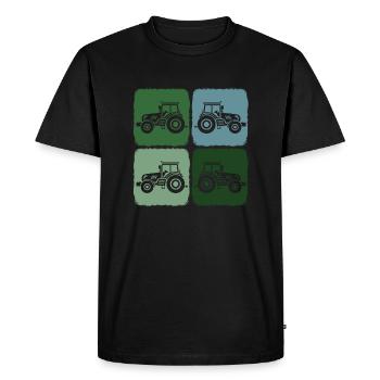 Tractor Retro Tractor Harvest Time in Agriculture - Men's Premium Organic T-Shirt - black - Front - Nico (187cm)