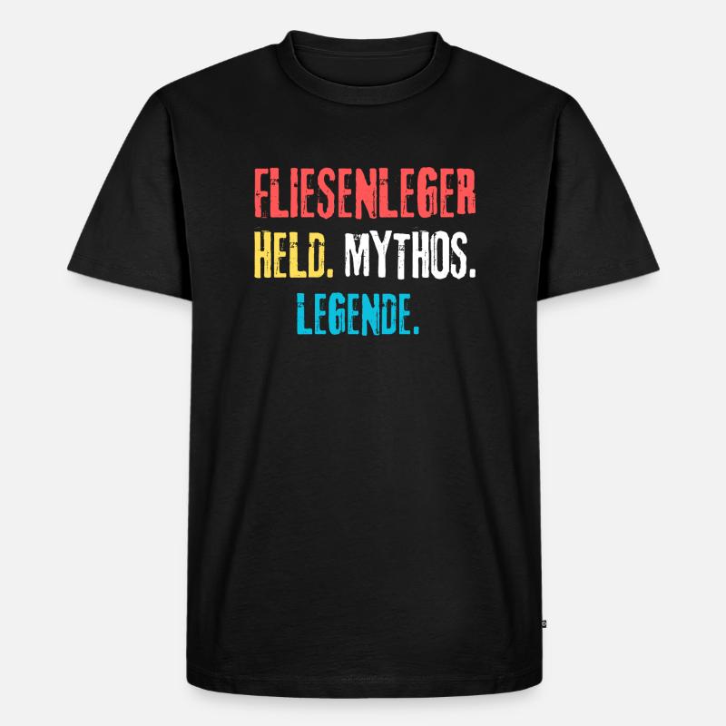 fliesenleger Handwerker - Männer Premium Bio T-Shirt - Schwarz