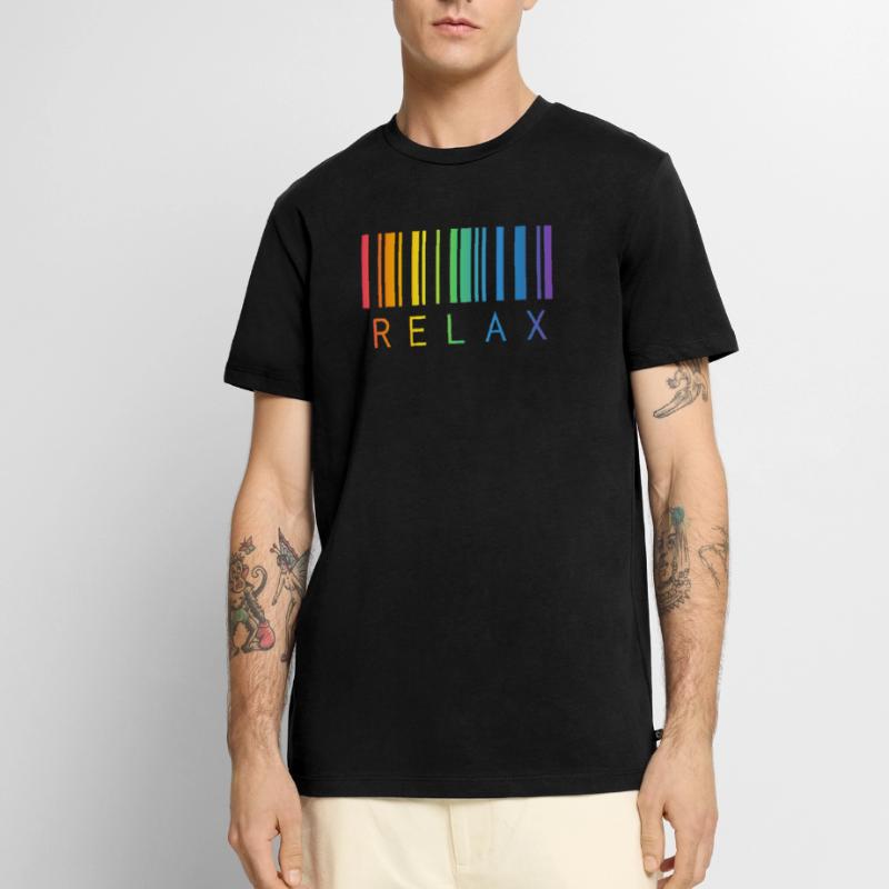 RELAX BARCODE STRICHCODE Männer Premium Bio T-Shirt