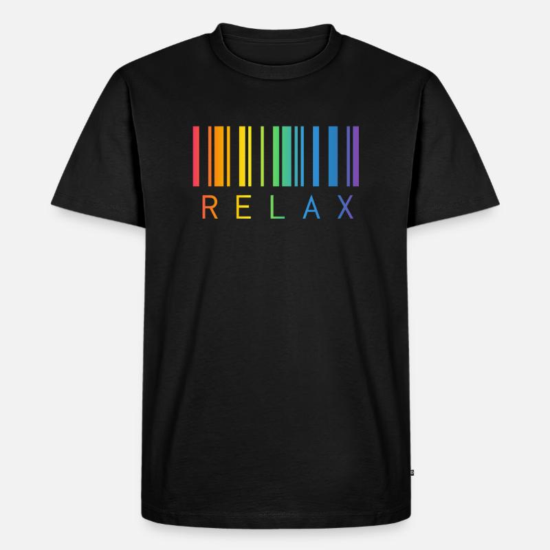 RELAX BARCODE STRICHCODE - Men's Premium Organic T-Shirt - black