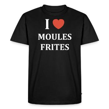 i love moules frites - T-shirt Premium bio Homme - noir - Devant - Nico (187cm)