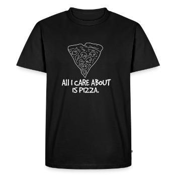 Tout ce qui m'importe c'est la pizza - T-shirt Premium bio Homme - noir - Devant - Nico (187cm)