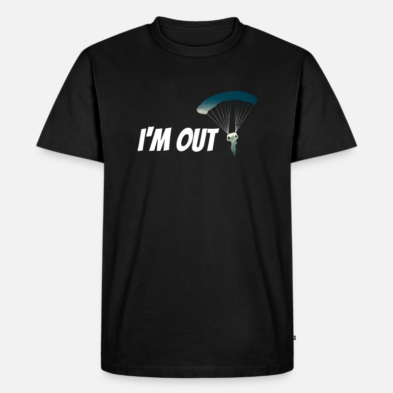 Fallschirm - Männer Premium Bio T-Shirt - Schwarz