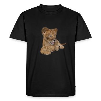 Lionceau mignon - T-shirt Premium bio Homme - noir - Devant - Nico (187cm)