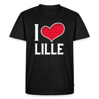 I LOVE LILLE - T-shirt Premium bio Homme - noir - Devant - Nico (187cm)