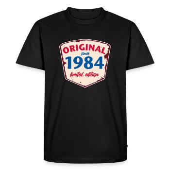 1984 Blechschild - édition chaulée - Millésime - T-shirt Premium bio Homme - noir - Devant - Nico (187cm)