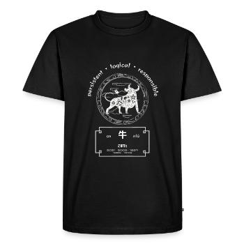 Zodiaque chinois - Année du Buffle - T-shirt Premium bio Homme - noir - Devant - Nico (187cm)