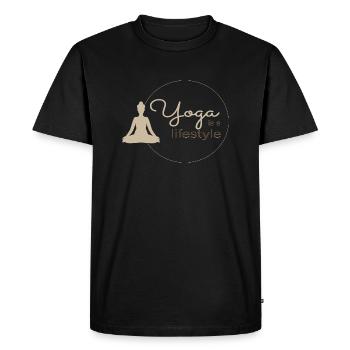 Yoga is a lifestyle - Men's Premium Organic T-Shirt - black - Front - Nico (187cm)