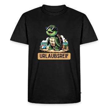 Turtle Ready for Holiday - Men's Premium Organic T-Shirt - black - Front - Nico (187cm)