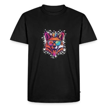 Renard Anniversaire Drôle Fête - T-shirt Premium bio Homme - noir - Devant - Nico (187cm)