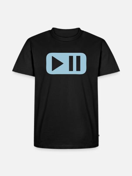 pause play button - Men's Premium Organic T-Shirt - black