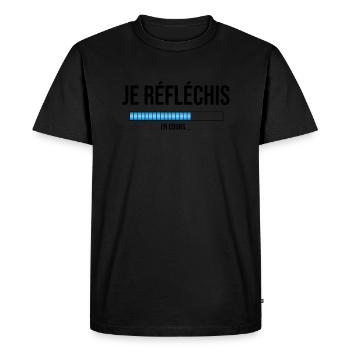 Réflexion - T-shirt Premium bio Homme - noir - Devant - Nico (187cm)