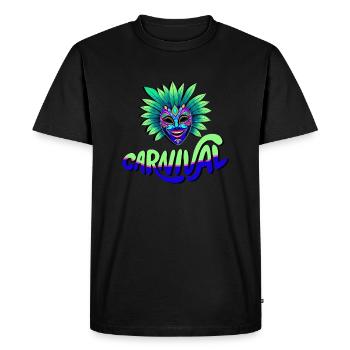 Carnival Mask - Men's Premium Organic T-Shirt - black - Front - Nico (187cm)