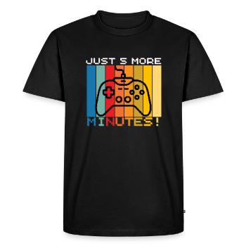 Il ne reste que 5 minutes aux joueurs qui jouent à la manette - T-shirt Premium bio Homme - noir - Devant - Nico (187cm)